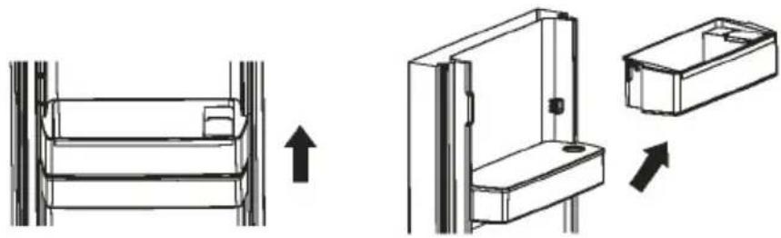 CANDY CCH1T518EW - Before using the water dispenser for the first time, remove and clean the water tank located inside the refrigeration compartment. - 1