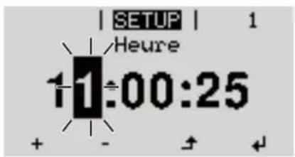 Fronius ECO 25.0-3-S - La première position de la valeur à configurer clignote : - 4