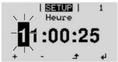 Fronius ECO 25.0-3-S - La première position de la valeur à configurer clignote : - 3