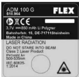 Flex ADM 100 G - Identification on the device - 2
