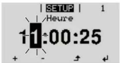 Fronius ECO 27.0-3-S - La première position de la valeur à configurer clignote : - 4
