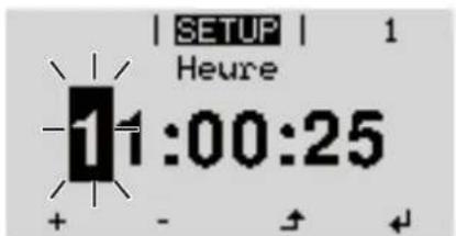 Fronius ECO 27.0-3-S - La première position de la valeur à configurer clignote : - 3