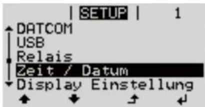 Fronius ECO 27.0-3-S - Anwendungsbeispiel: Zeit einstellen - 1
