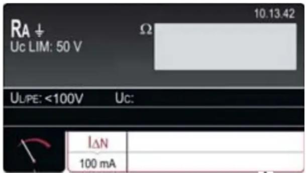 RA Uc LIM: 50 V 10.13.42 Ω UL/PE: <100V Uc: IΔN 100 mA