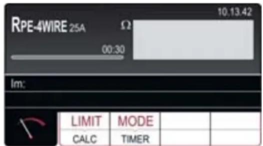 RPE-4WIRE 25A 00:30 10.13.42 lm: LIMIT MODE CALC TIMER