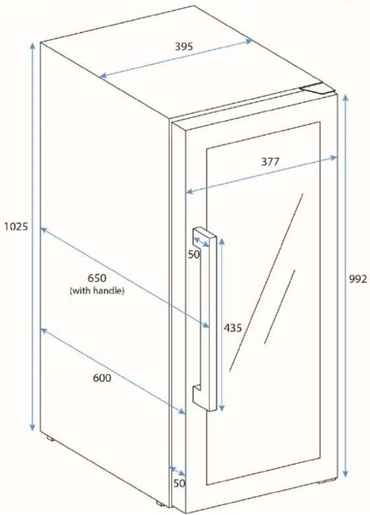 CASO BBQ Cooler M-R - Illustration: Dimensioning - 2