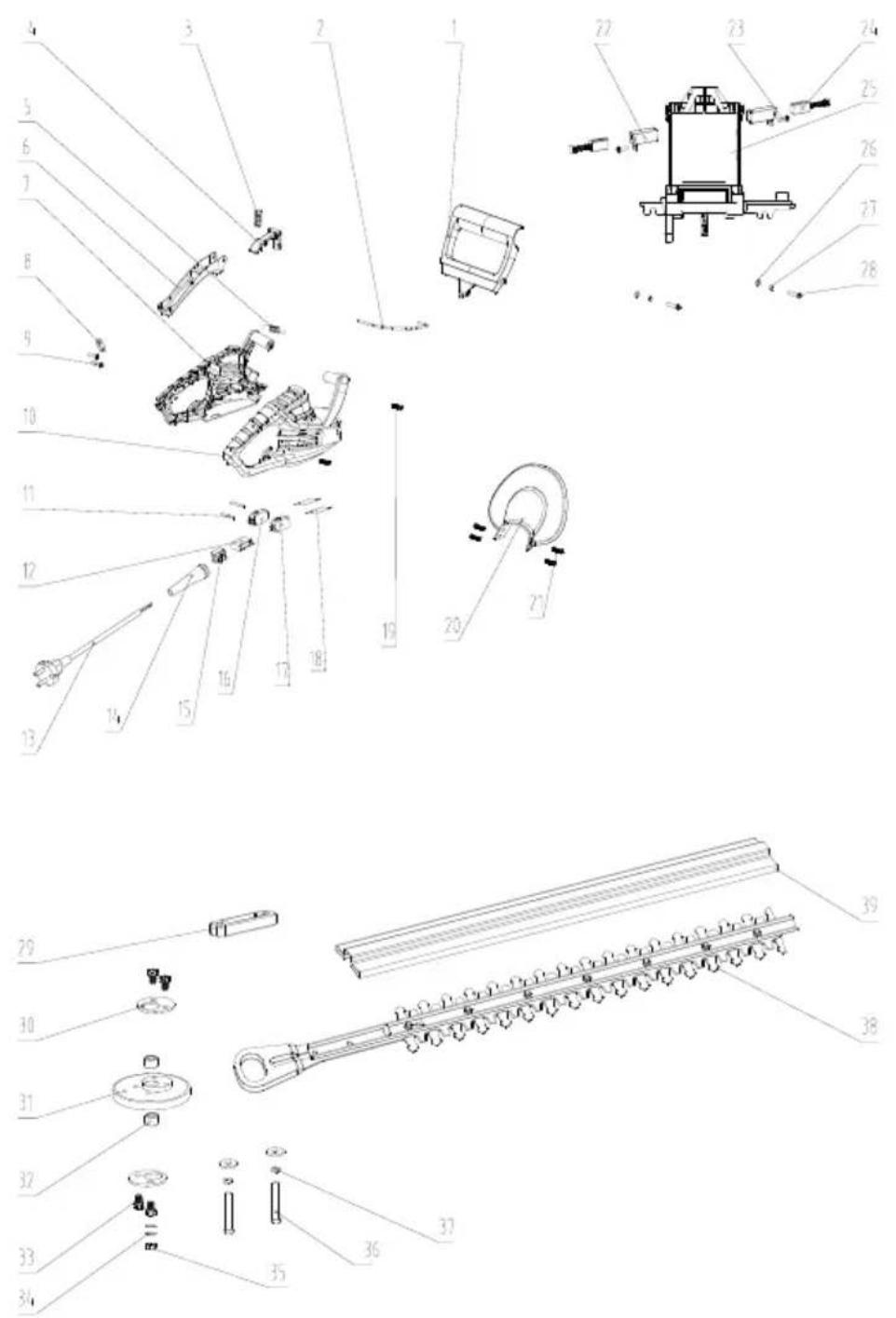Grizzly EHS 4500 - Explosionszeichnung • Explosietekening • Vista esplosa Rysunek samorozwijający • Vue éclatée • Trimatis vaizdas Exploded Drawing • Rozvinutý výkres - 1