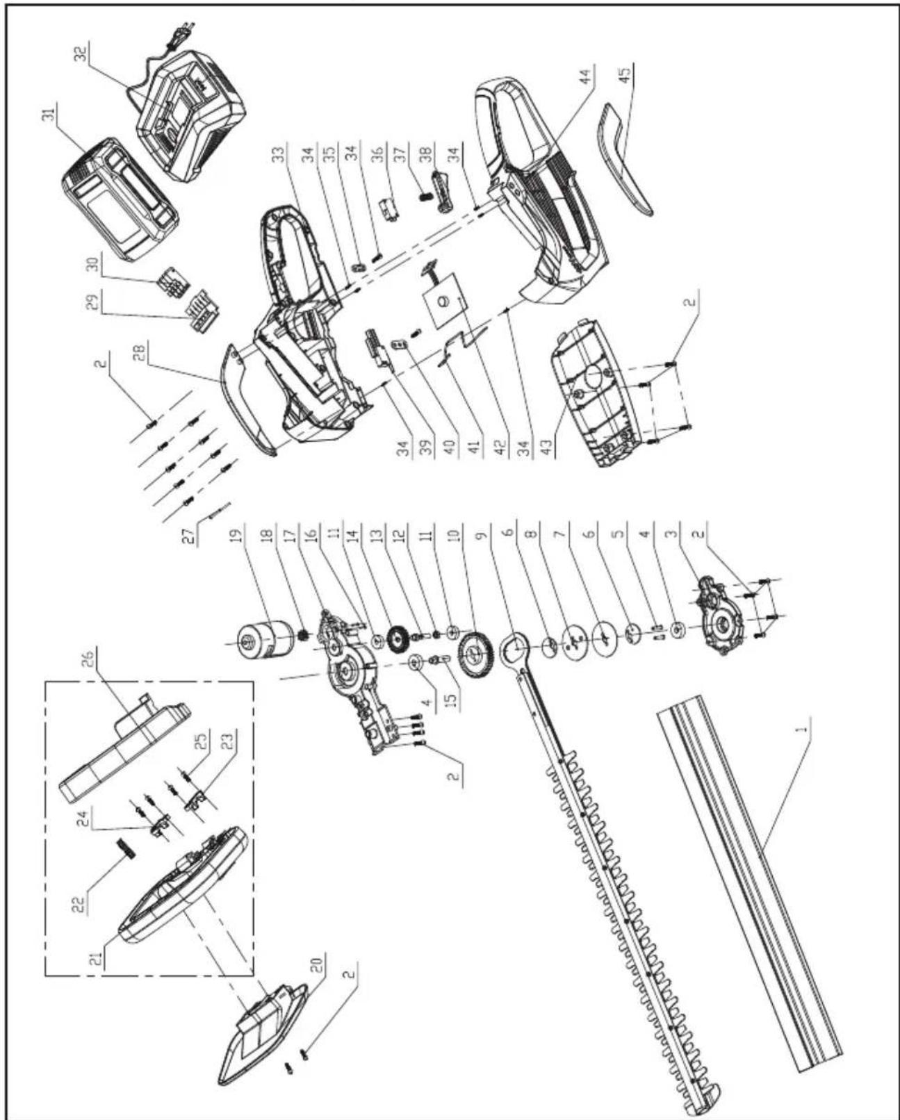 Grizzly AHS 4055 Lion Set - Disegno esploso • Trimatis vaizdas - 1