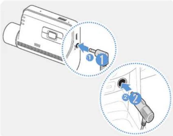 Thinkware Q850 - Branchement du chargeur pour véhicule (en option) - 2