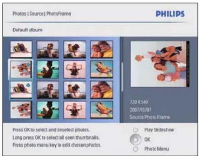 PHILIPS 10FF3CMI - Navigation et modification des photos en mode miniature - 1