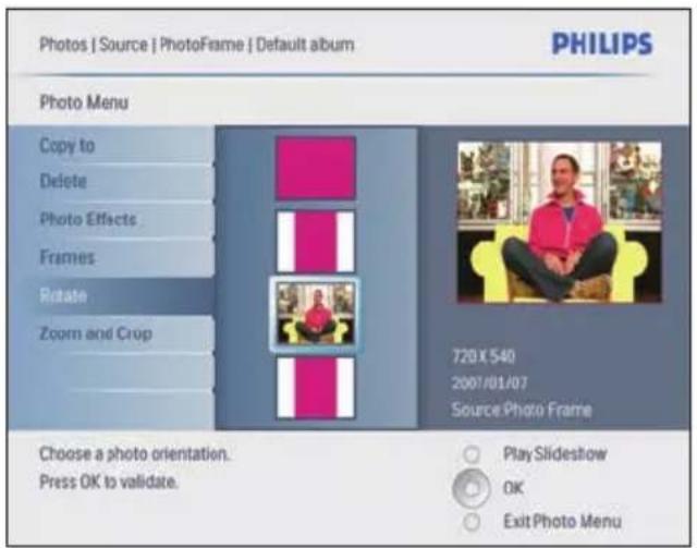 PHILIPS 10FF3CMI - Changement de l'orientation d'une photo - 1