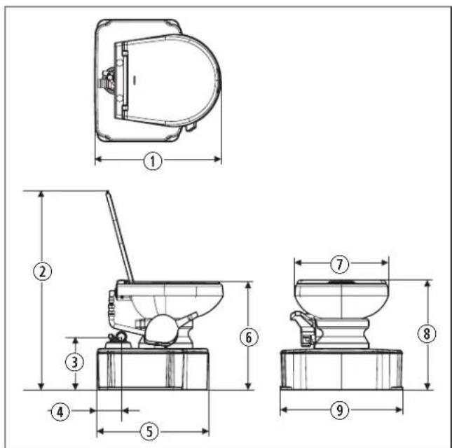 DOMETIC M65-5000 - WC:n mitat - 1