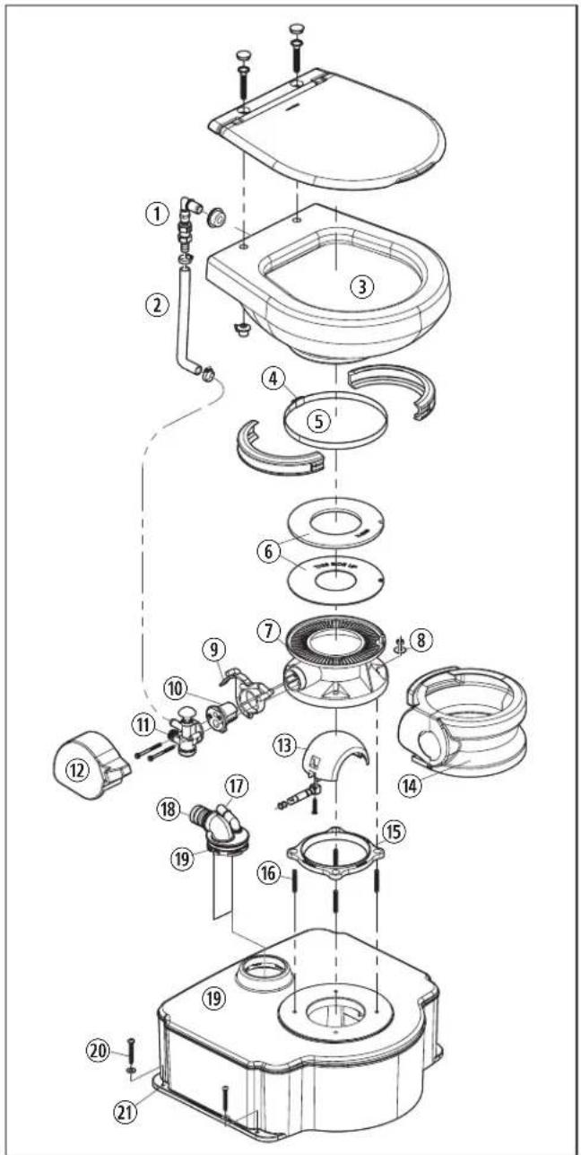 DOMETIC M65-5000 - Komponentplaceringer - 1