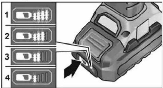 Flex XCE 8 125 18.0-EC - Уровень заряда аккумулятора - 1
