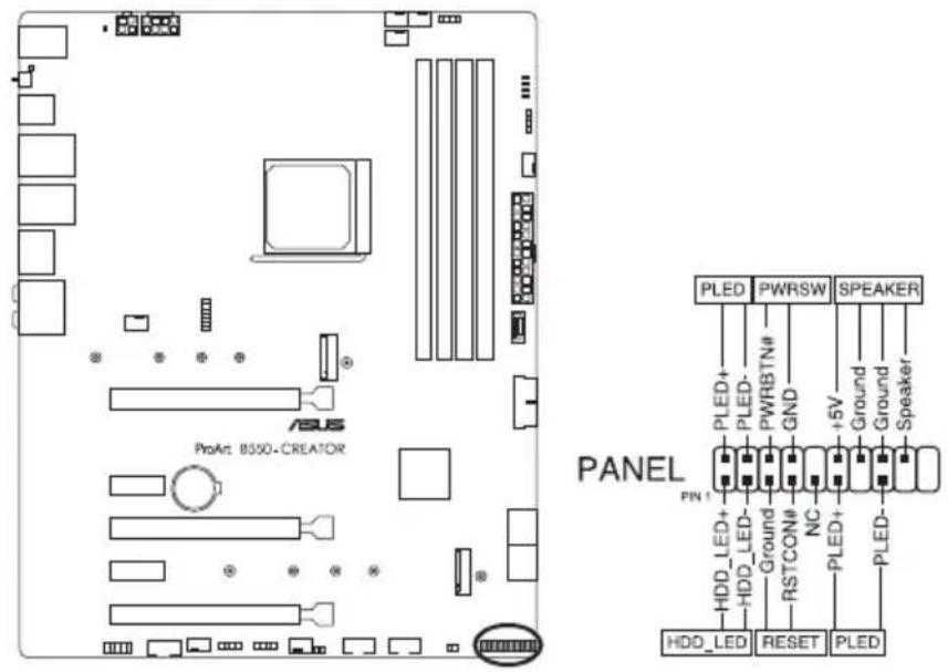 ASUS ProArt B550-CREATOR - Connecteur panneau système - 1