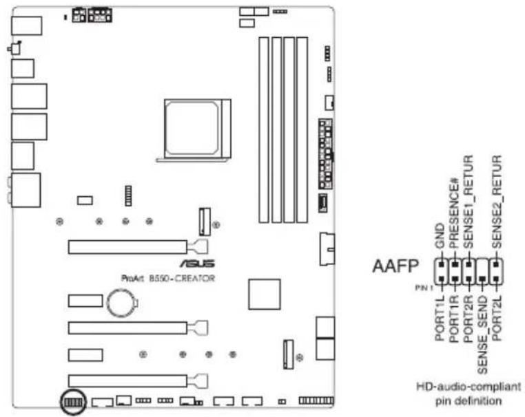 ASUS ProArt B550-CREATOR - Connecteur pour port audio en façade - 1