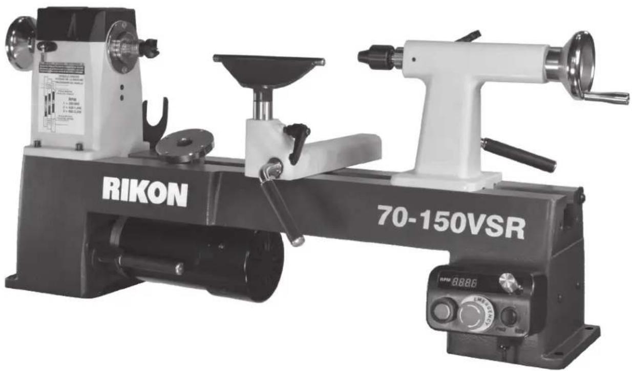 RIKON 70-150VSR - Tour à bois MIDI à vitesse variable 12'' x 16- 1/2" - 1