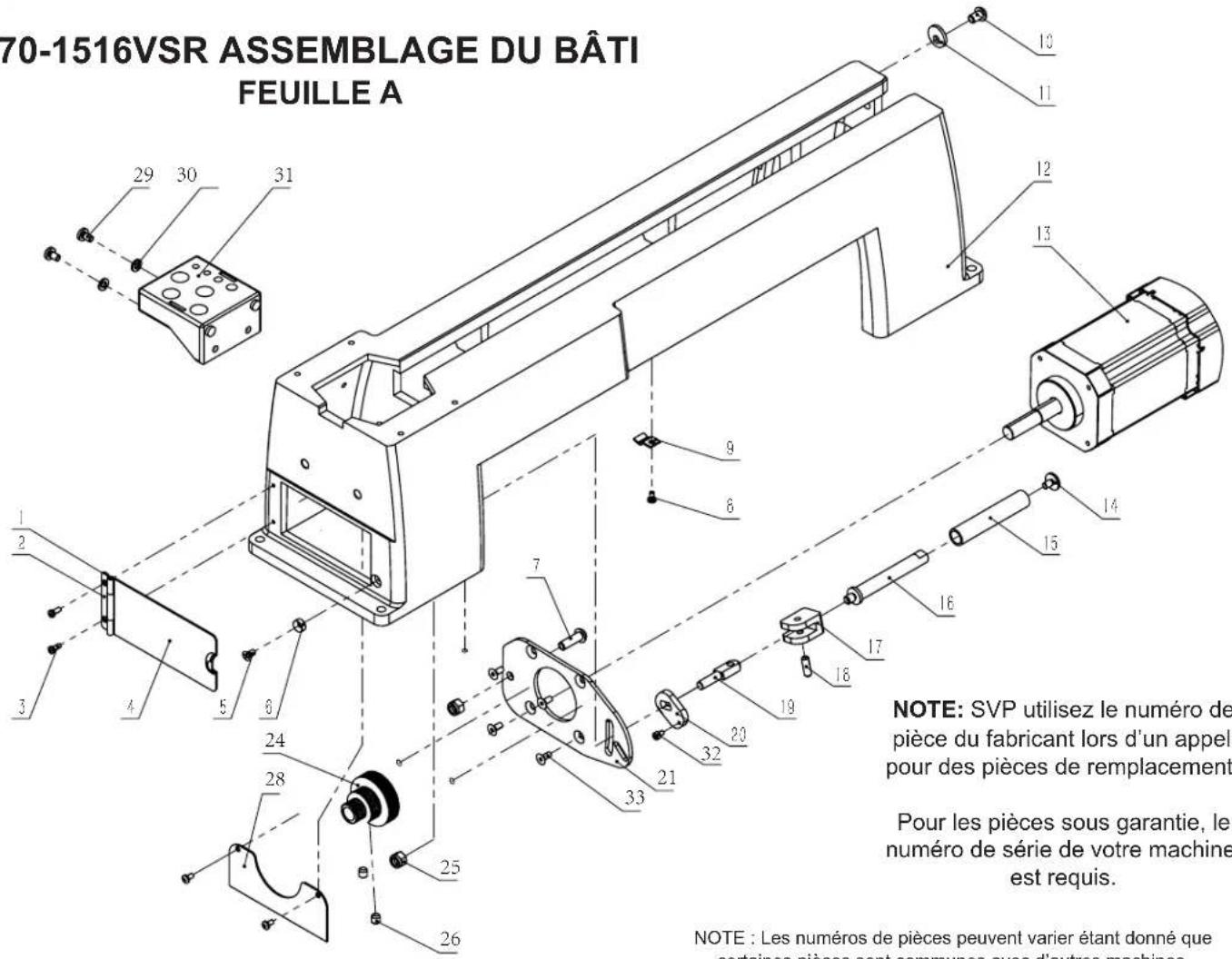 RIKON 70-1516VSR - DIAGRAMME ET LISTE DES PIÈCES - 1