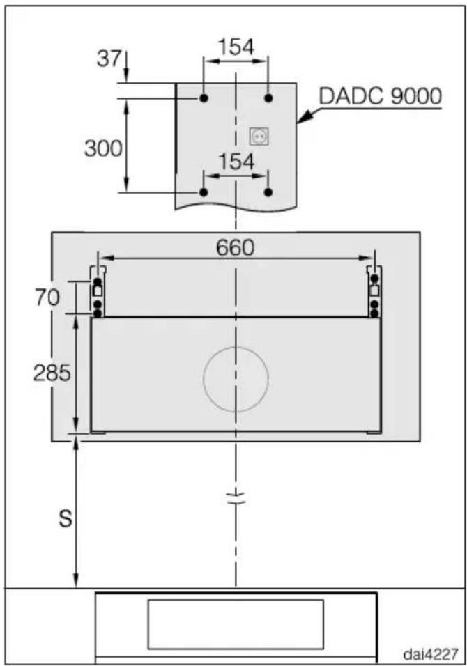 MIELE DA 9299 W Screen blbo - Gabarit de perçage pour le montage mural - 1