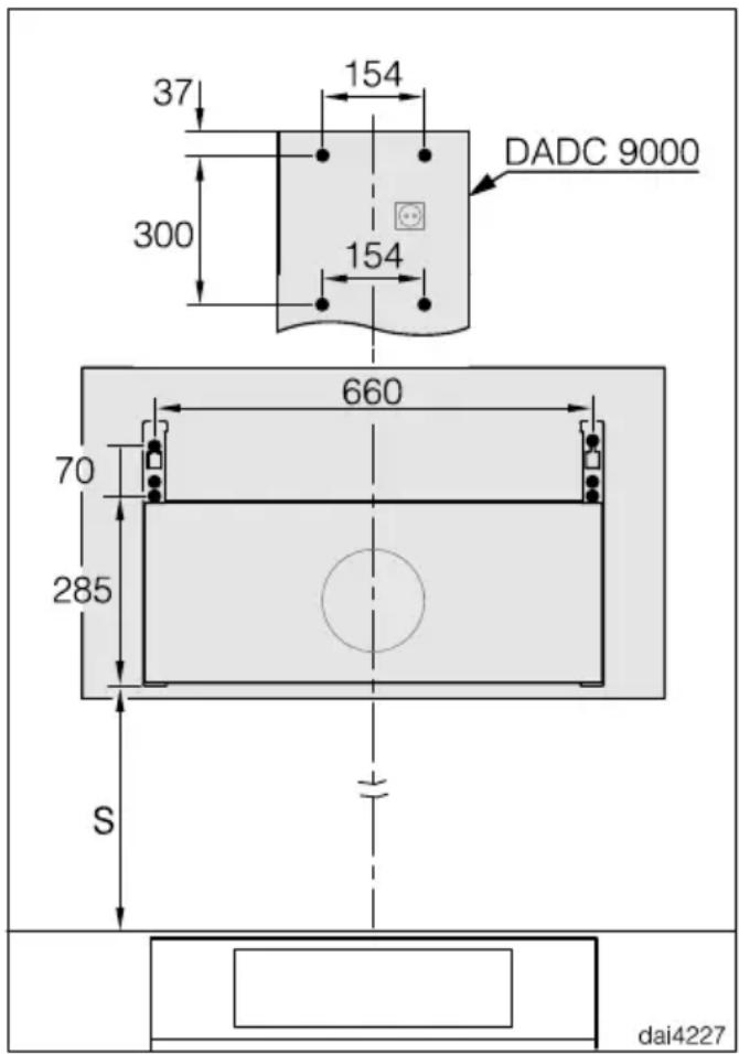 MIELE DA 9092 W Screen - Gabarit de perçage pour le montage mural - 1