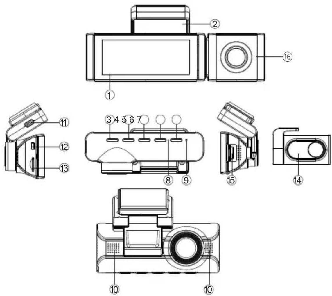 AZDome M550 Pro - Produktdiagramm - 1