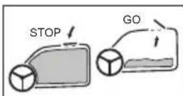 Grizzly BRM4615-22A E-Start - Symbols on grass collection box: - 1