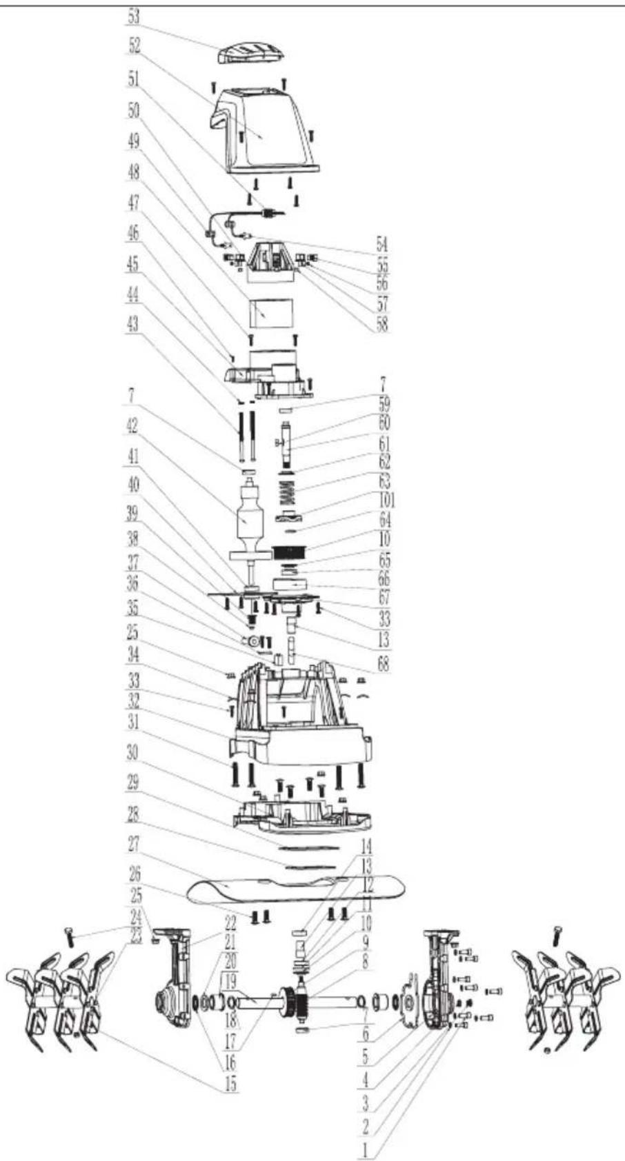 Grizzly EGT 1440 - Explosionszeichnung • Vue éclatée • Disegno espl Exploded Drawing • Výkres sestavení • Trin - 1