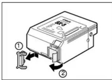 CANON FAX-B140 - Levez le loquet ① du logement de la cartouche et retirez la cartouche BJ ②. - 2