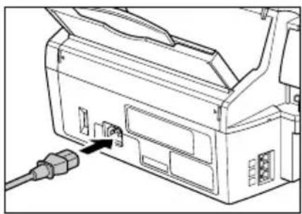 CANON FAX-B160 - Pievienojiet strāvas vada vienu kontaktu faksa iekārtas aizmugurē. - 1