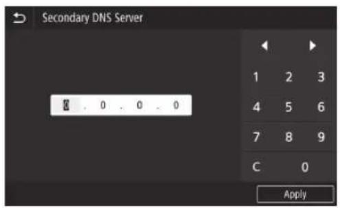 CANON WG7450F - Wählen Sie gegebenenfalls , und geben Sie die IP-Adresse für den sekundären DNS-Server ein. - 1