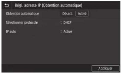 CANON WG7450F - Définition d'une adresse IPv4 - 4