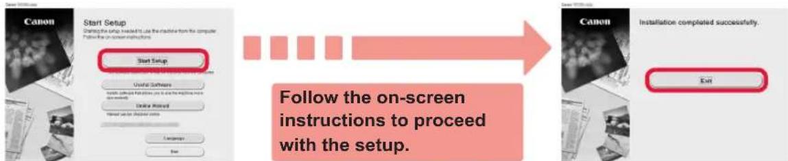 CANON PIXMA G4411 - Click Start Setup. - 1