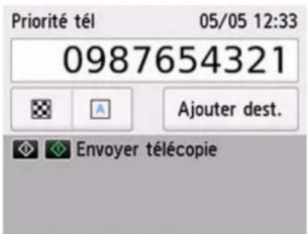 CANON PIXMA TR7650 - Composez le numéro de fax/téléphone du destinataire. - 4