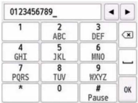 CANON PIXMA TR7650 - Entrez le numéro de fax/téléphone du destinataire. - 1