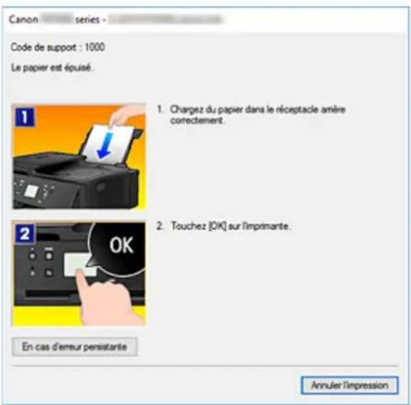 CANON PIXMA TR7650 - Lorsque des erreurs se produisent - 1