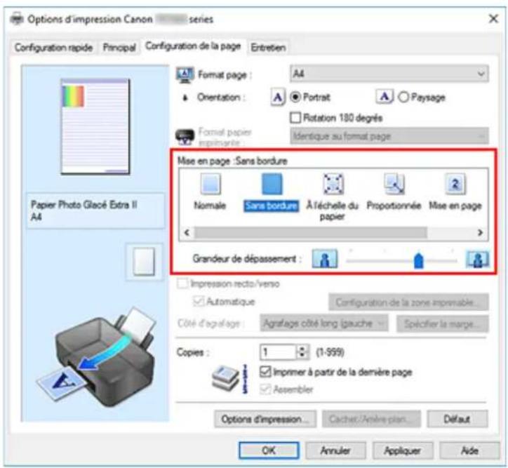 CANON PIXMA TR7650 - Définition d'une impression sans bordure - 1