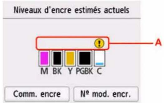 CANON PIXMA TR7650 - Vérification du niveau d'encre sur l'écran tactile - 3