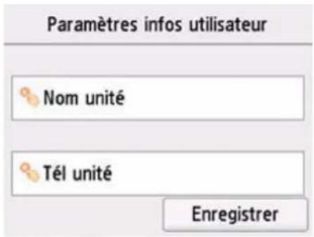 CANON PIXMA TR7650 - Sélectionnez Paramètres infos utilisateur. - 1