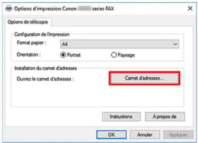CANON PIXMA TR7650 - Modification de destinataires dans un carnet d'adresses - 1