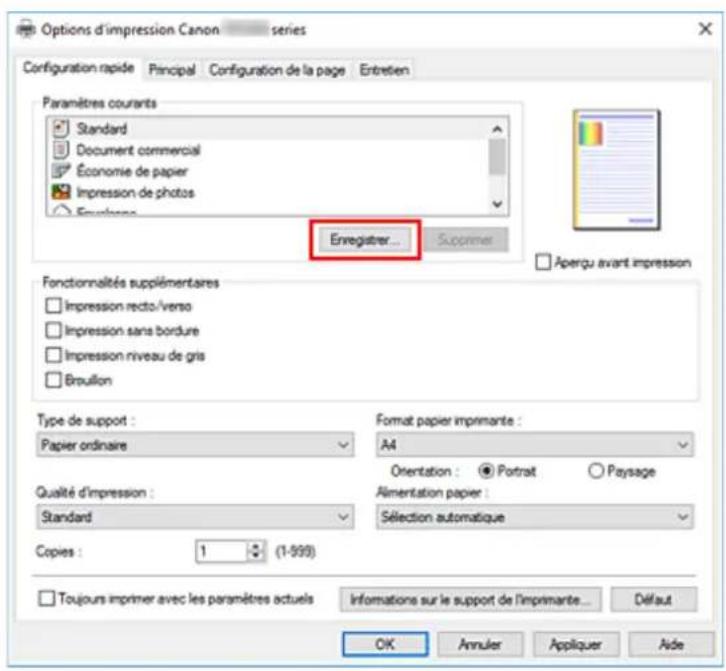 CANON PIXMA TR7650 - Enregistrement d'un profil d'impression - 1