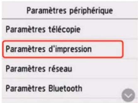 CANON PIXMA TR7650 - Modification des paramètres à partir du Panneau de contrôle - 1