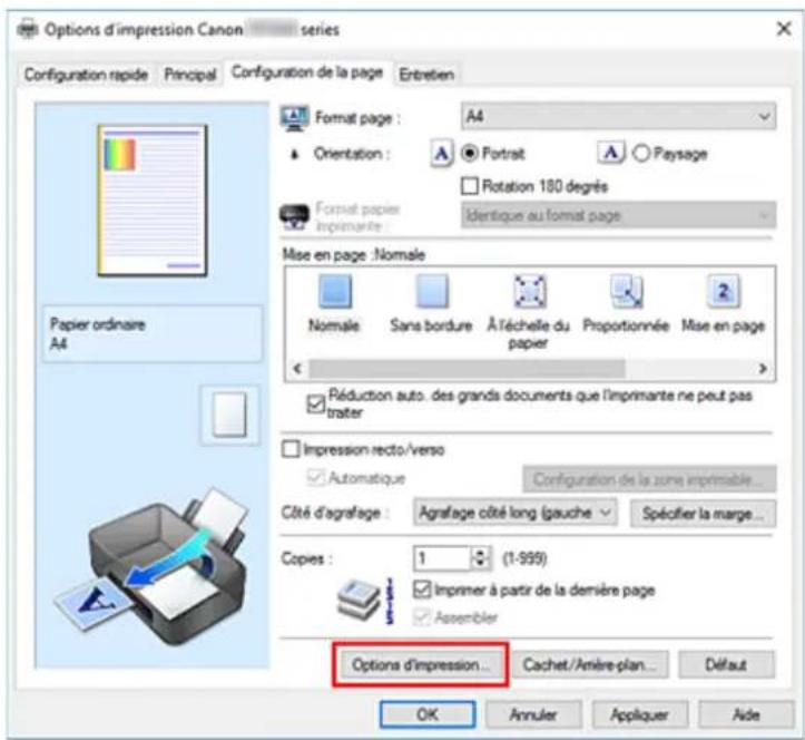 CANON PIXMA TR7650 - Changement des options d'impression - 1