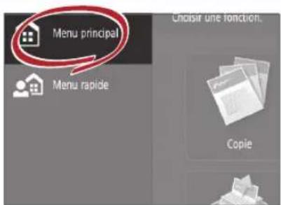 CANON imageRUNNER ADVANCE C3530i ES - Accéder au menu principal - 1