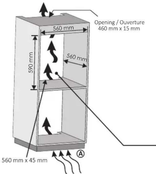 Opening / Ouverture 460 mm x 15 mm 560 mm 590 mm 560 mm 560 mm x 45 mm A