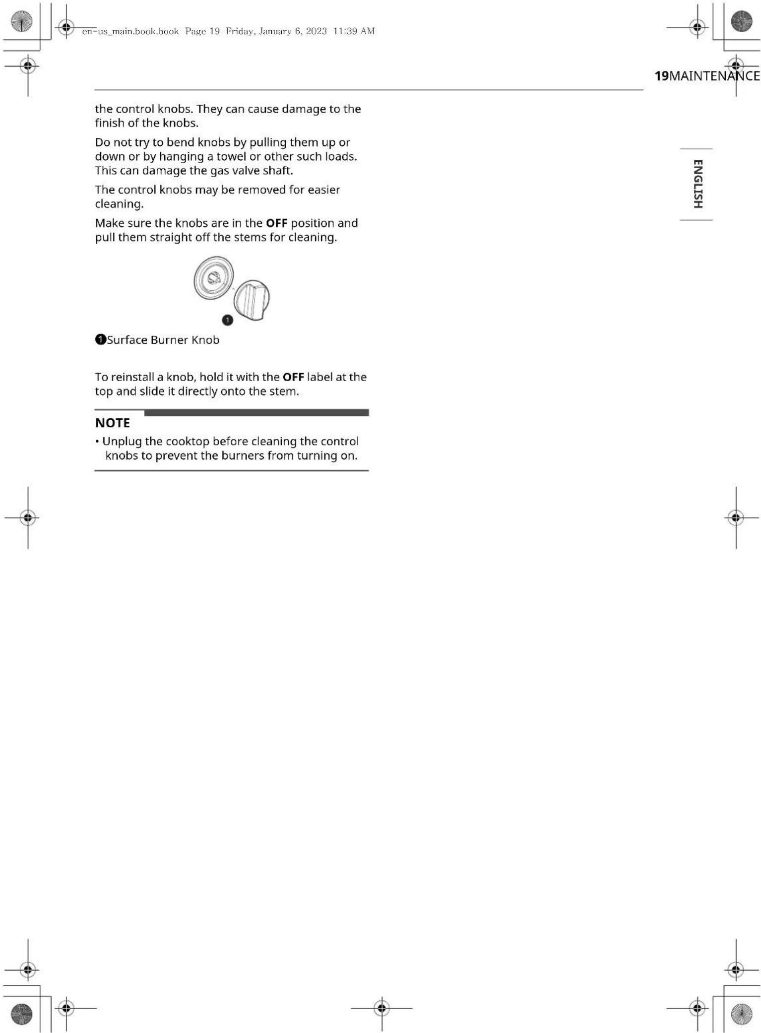 LG CBGJ3023S - Control Knobs - 1