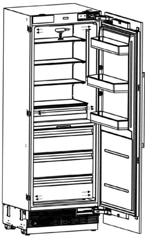 BERTAZZONI REF18FCBIPLV - INSTALLATION DES SUPPORTS DE CONNXION SUR LES PAROIS LATERALES DU RÉFRIGÉRATEUR - 2