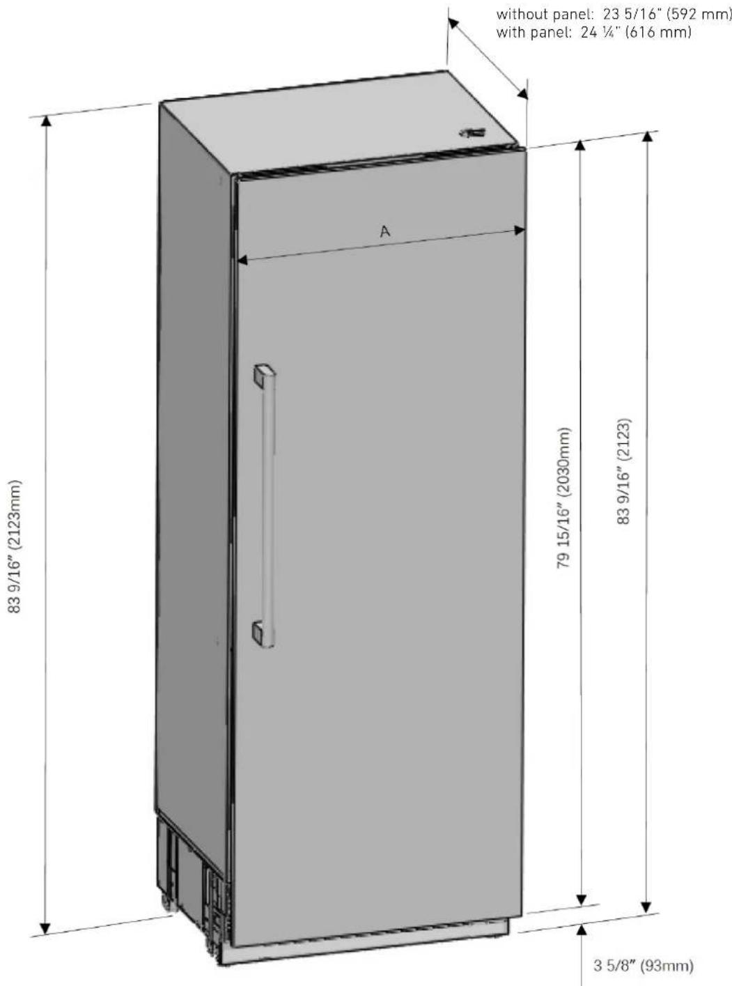 BERTAZZONI REF18FCBIPLV - Product dimensions - 1