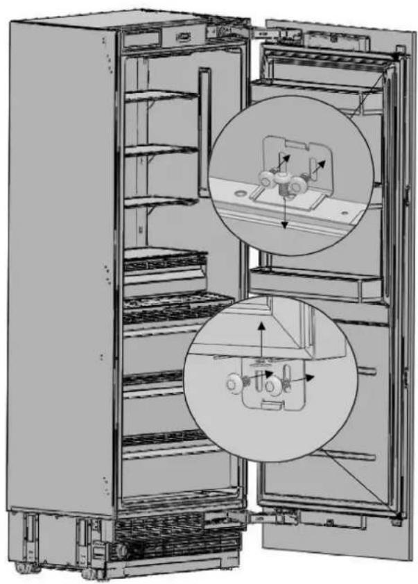 BERTAZZONI REF18FCBIPLV - ALIGNEMENT DE LA PARTIE SUPérieURE DU PANNEAU DE PORTE PERSONNALISÉ À L'AIDE DE BOULONS - 6