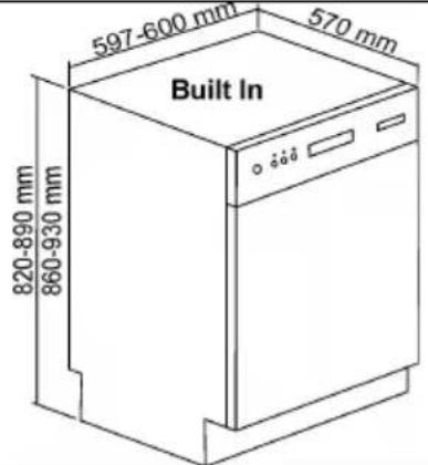 597-600 mm 570 mm Built In 820-890 mm 860-930 mm