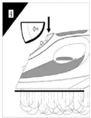 Brentwood MPI-59W - Selecting Shot-Steam and Steam when Ironing Vertically: - 6
